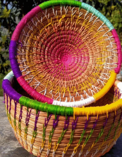 Eco-friendly pine needle storage basket